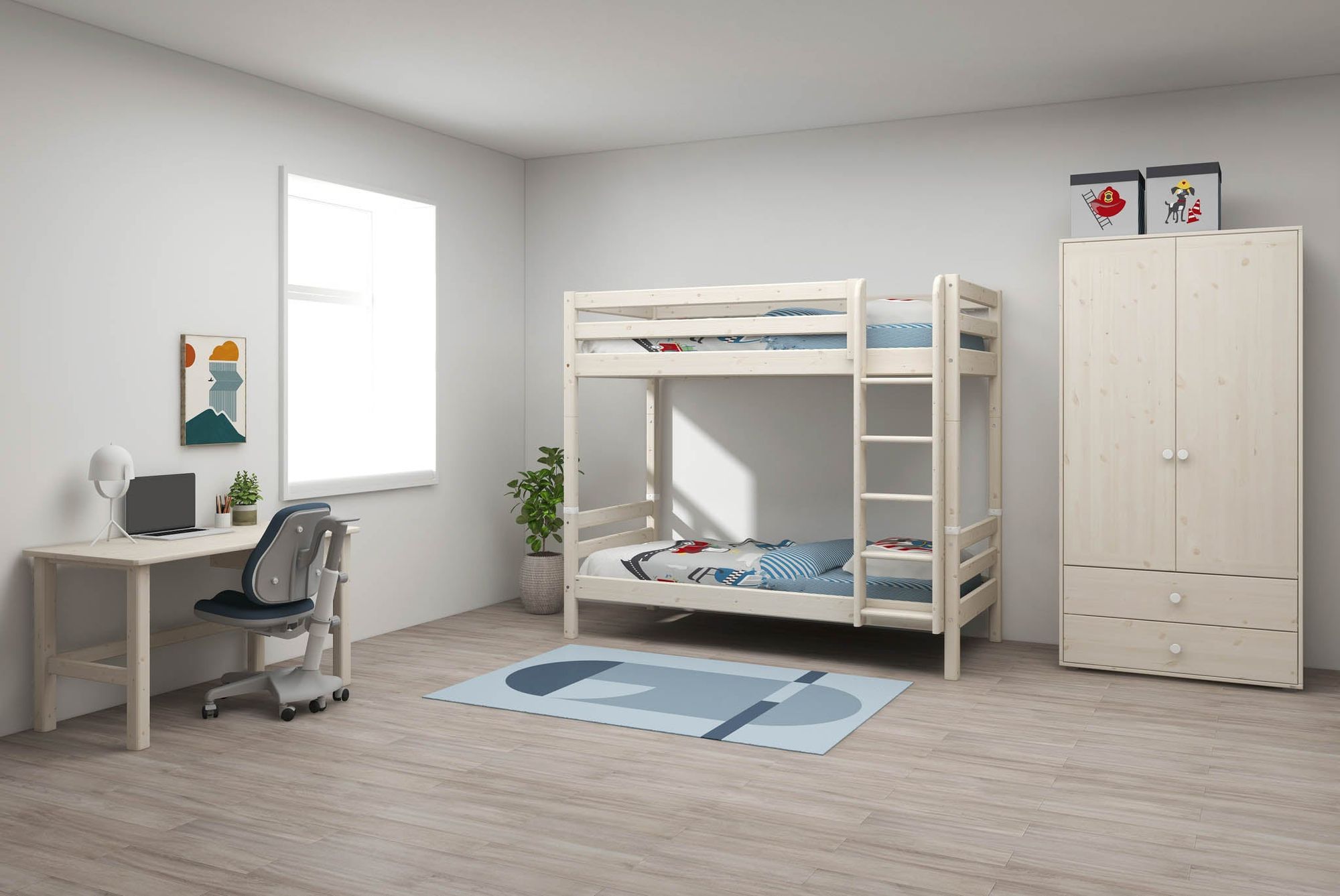 [product_category]-FLEXA Bunk bed w. extra height and straight ladder-FLEXA-5706459052564-90-10038-2-01-FLE-2