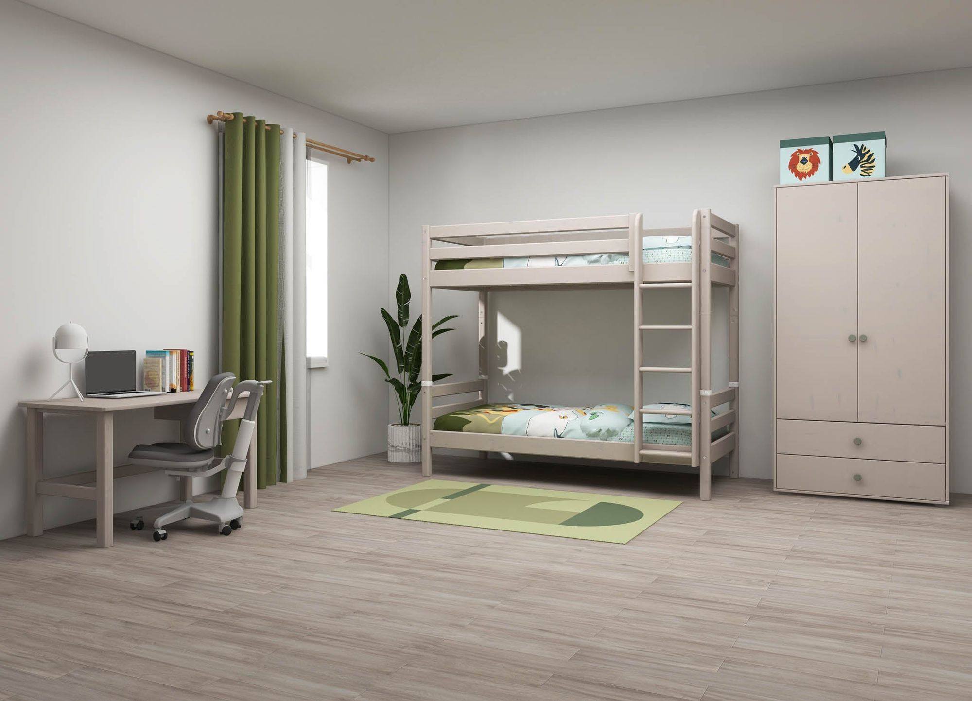 [product_category]-FLEXA Bunk bed w. extra height and straight ladder-FLEXA-5706459120461-90-10038-3-01-FLE-2