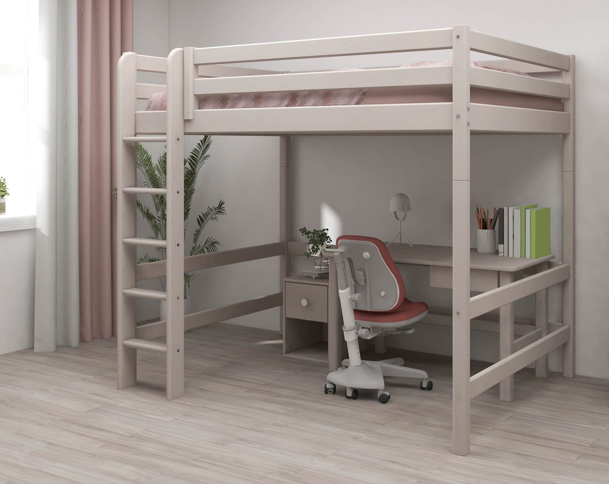 [product_category]-FLEXA High bed with straight ladder-FLEXA-5706459128788-90-10621-3-01-FLE-4
