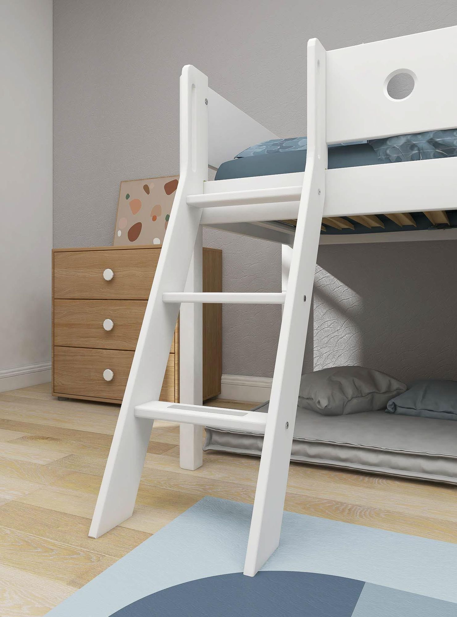 [product_category]-FLEXA Mid-high bed, sl. ladder & Treehouse Bed Fronts, oak frame-FLEXA-5706459145570-90-10981-95-FLE-4
