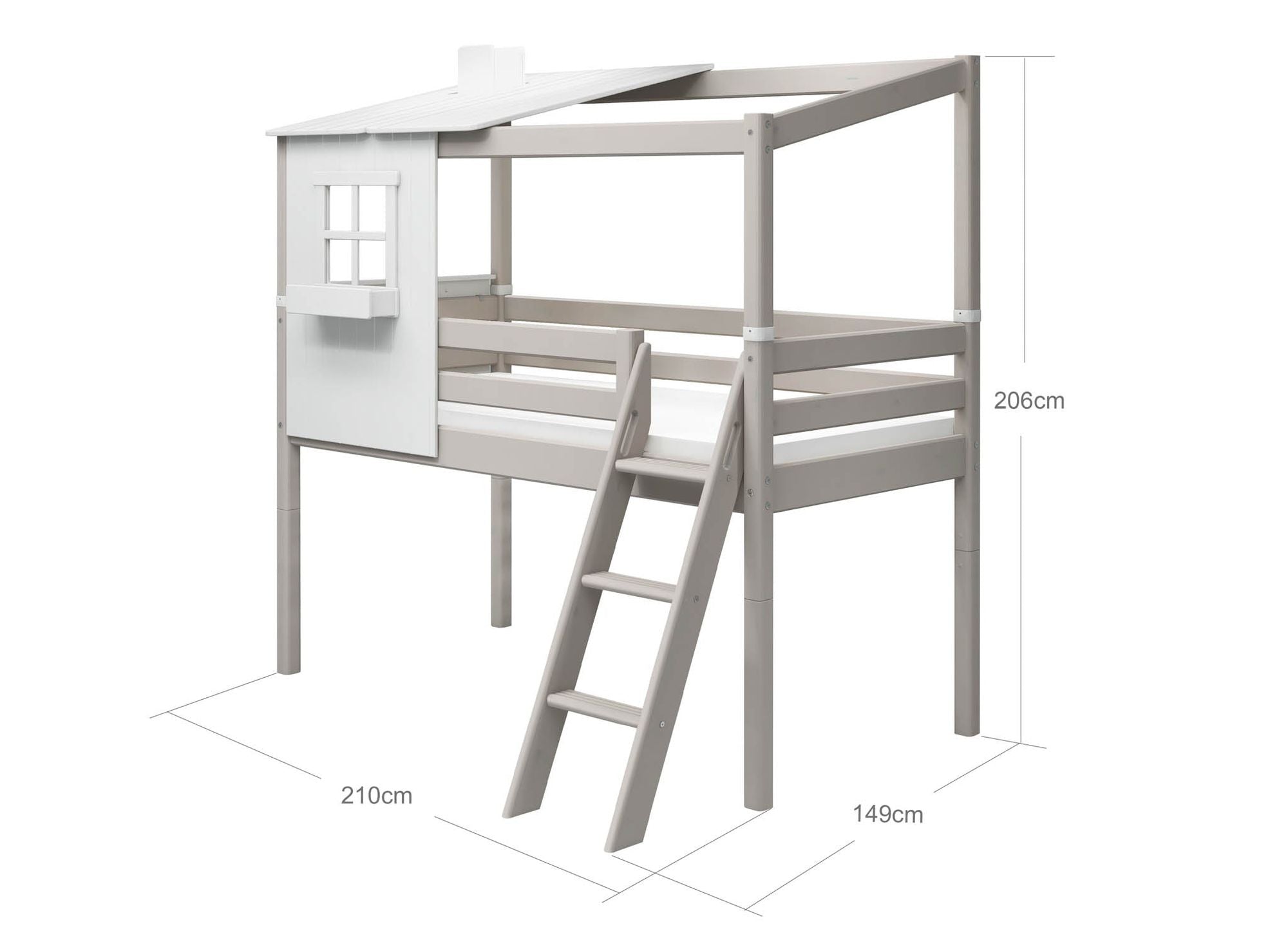 [product_category]-FLEXA Mid-high bed w. 1/2 Classic House-FLEXA-5706459130071-90-10769-72-01-FLE-9