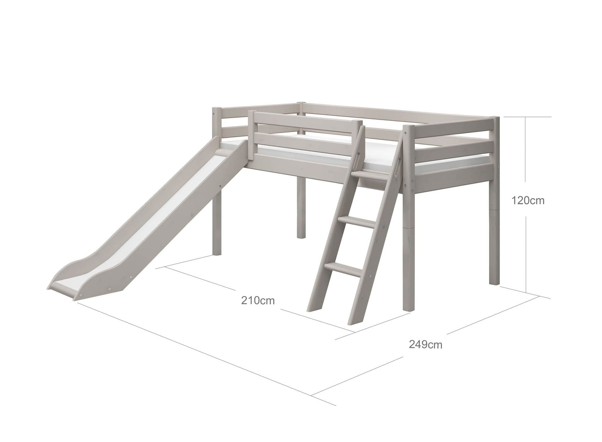 [product_category]-FLEXA Mid-high bed w. slanting ladder and slide-FLEXA-5706459127828-90-10310-3-01-FLE-9