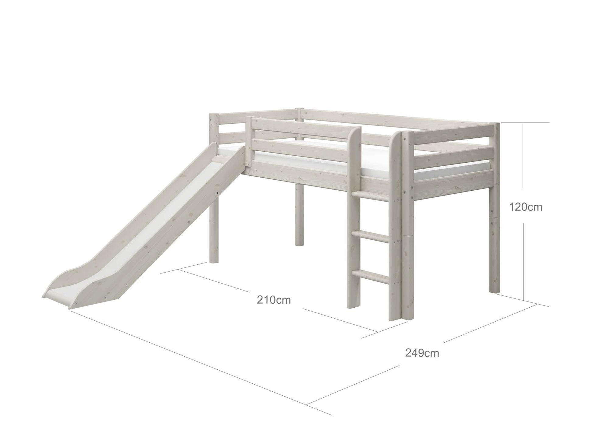 [product_category]-FLEXA Mid-high bed w. straight ladder and slide-FLEXA-5706459049762-90-10114-2-01-FLE-9