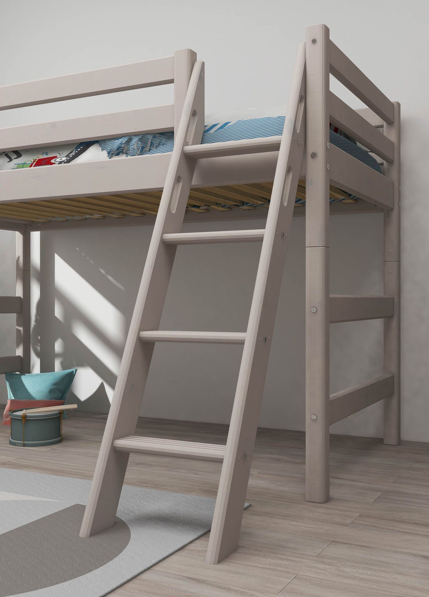 [product_category]-FLEXA Semi-high bed w. slanting ladder-FLEXA-5706459127842-90-10312-3-01-FLE-4
