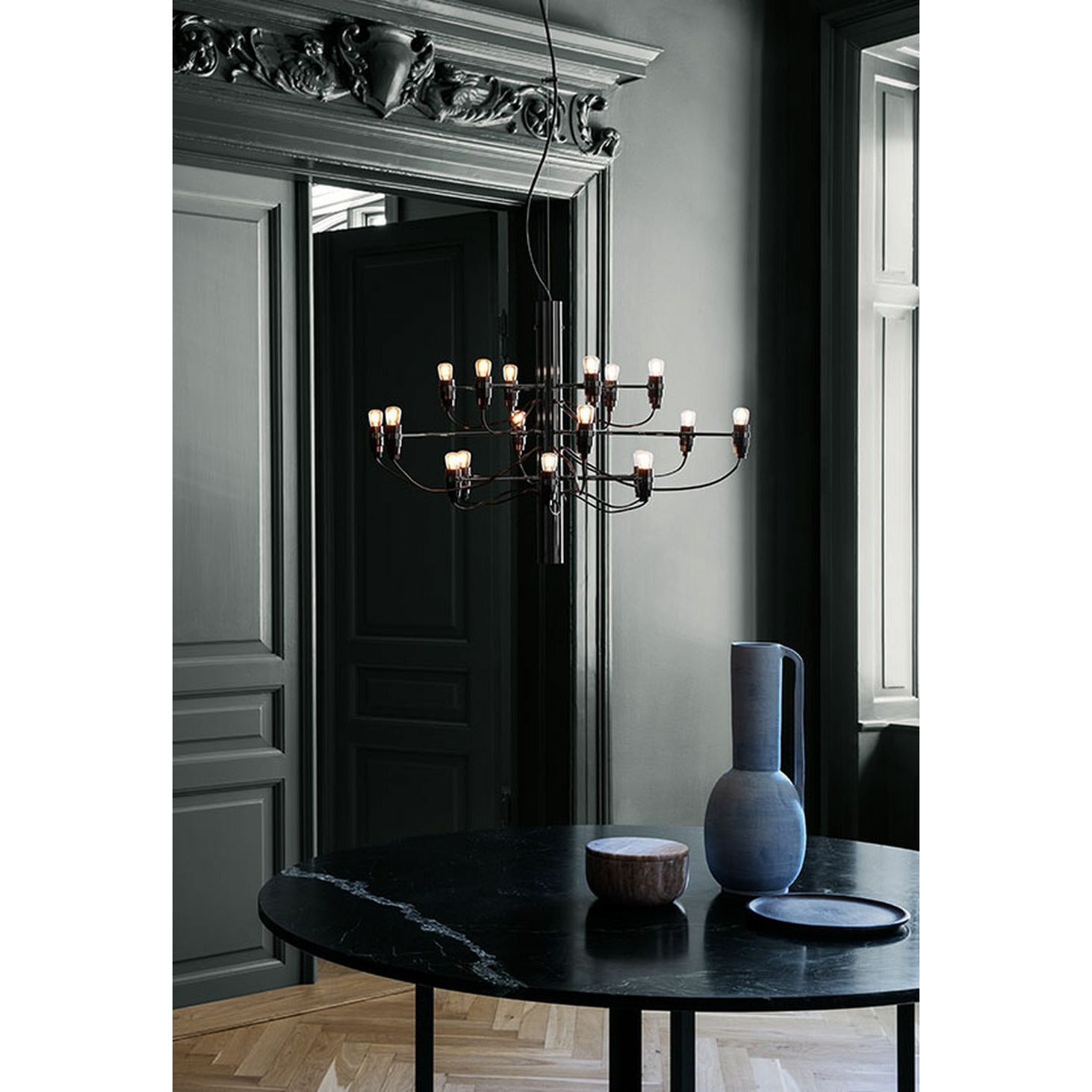 [product_category]-Flos 2097/18 Frosted Chandelier, Black Matt-Flos-8059607000366-A1351031-FLO-3