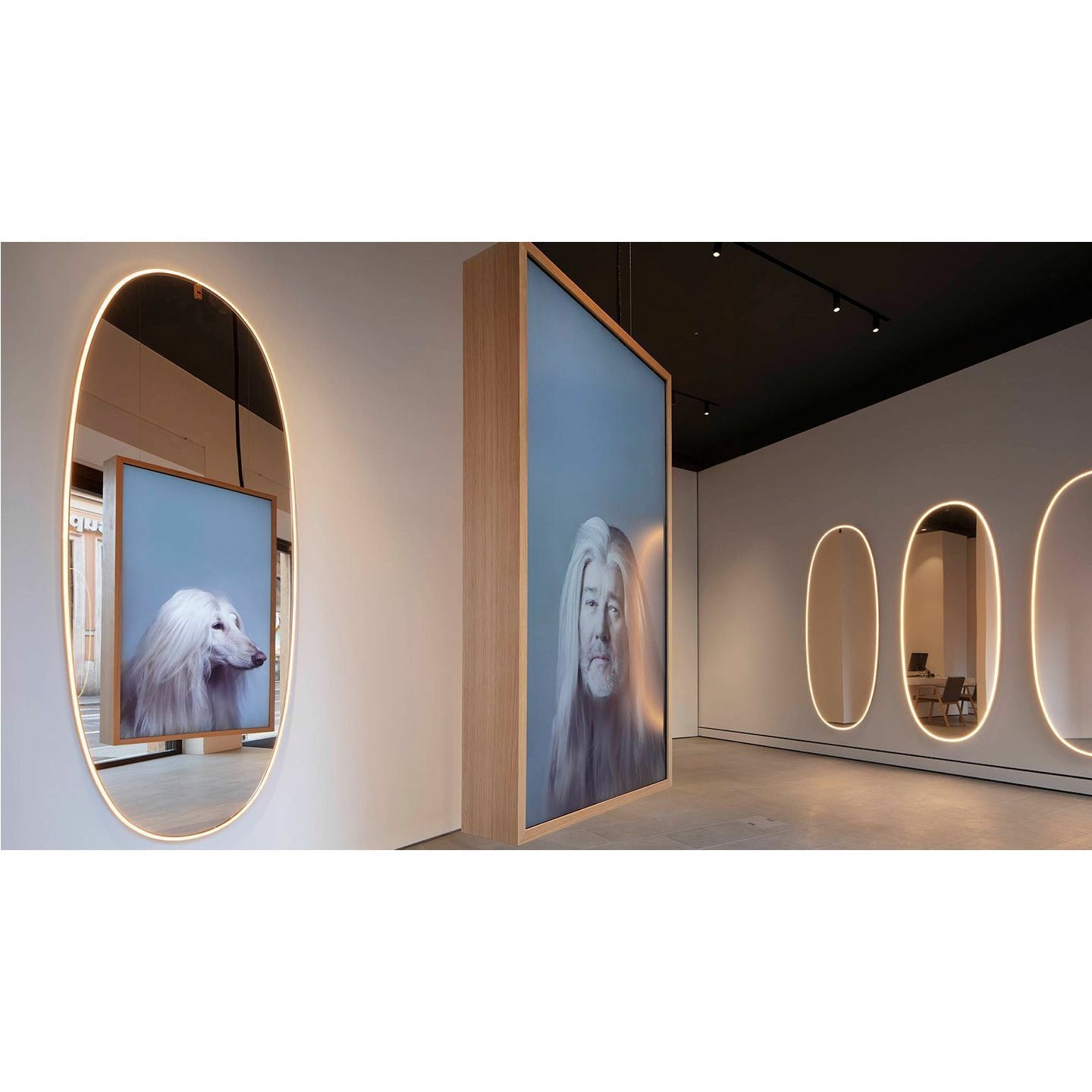[product_category]-Flos La Plus Belle Mirror With Integrated Lighting, Brushed Gold-Flos-8059607005026-F3680044-FLO-2