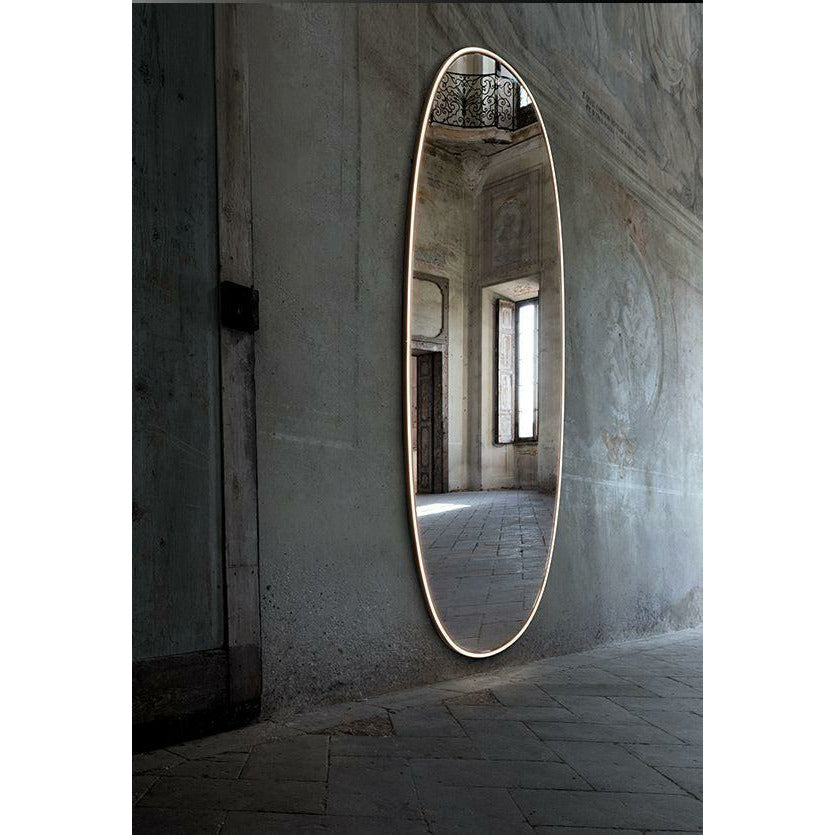 [product_category]-Flos La Plus Belle Mirror With Integrated Lighting, Brushed Gold-Flos-8059607005026-F3680044-FLO-8