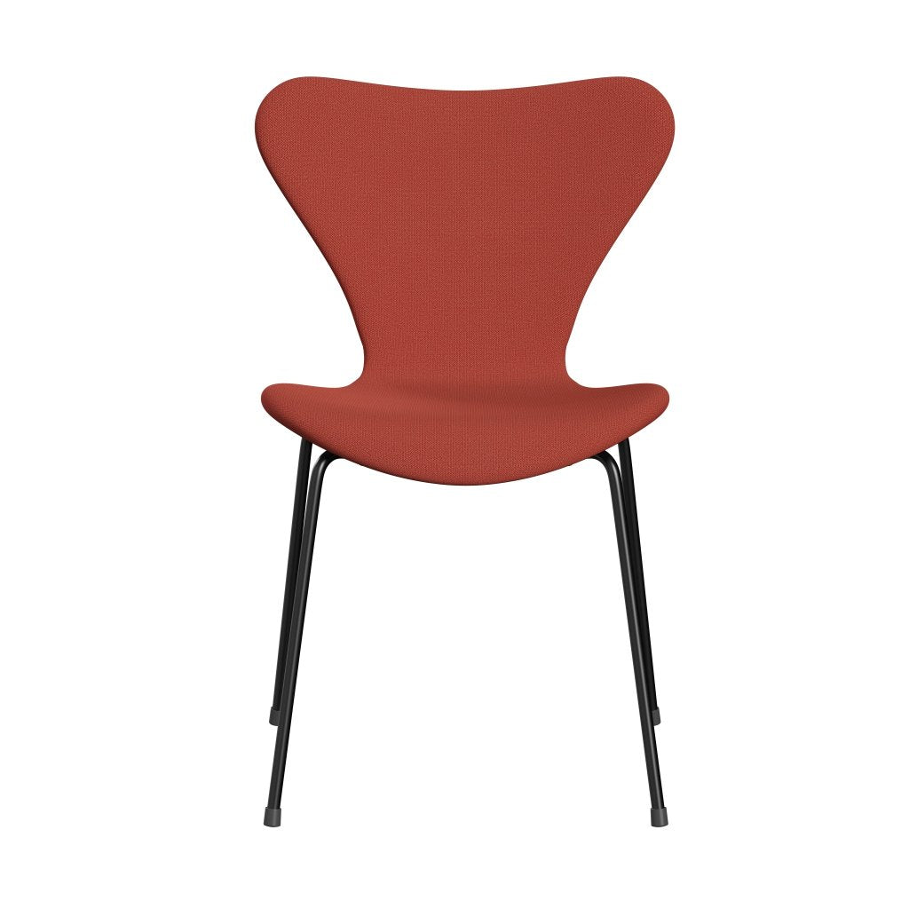 [product_category]-Fritz Hansen 3107 Chair Full Upholstery, Black/Capture Orange Dark-Fritz Hansen-3107FU-CP4702-DRBL-FRI-1