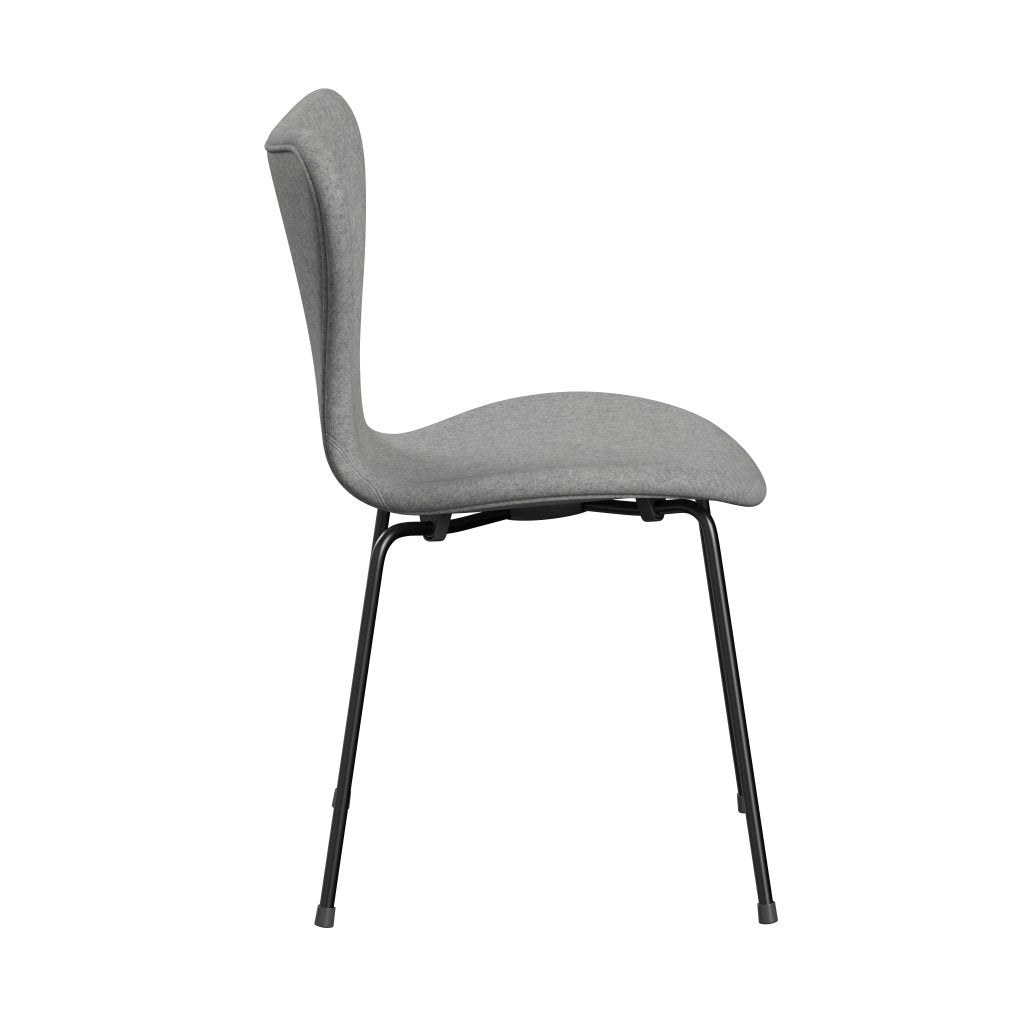 [product_category]-Fritz Hansen 3107 Chair Full Upholstery, Black/Divina Melange Light Grey-Fritz Hansen-3107FU-DIM120-DRBL-FRI-3