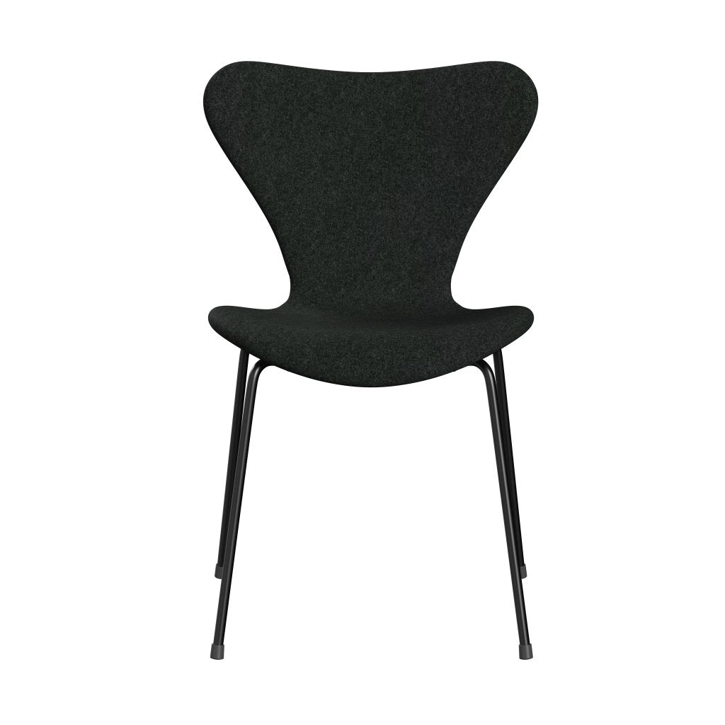 [product_category]-Fritz Hansen 3107 Chair Full Upholstery, Black/Divina Melange Salt & Pepper-Fritz Hansen-3107FU-DIM180-DRBL-FRI-1