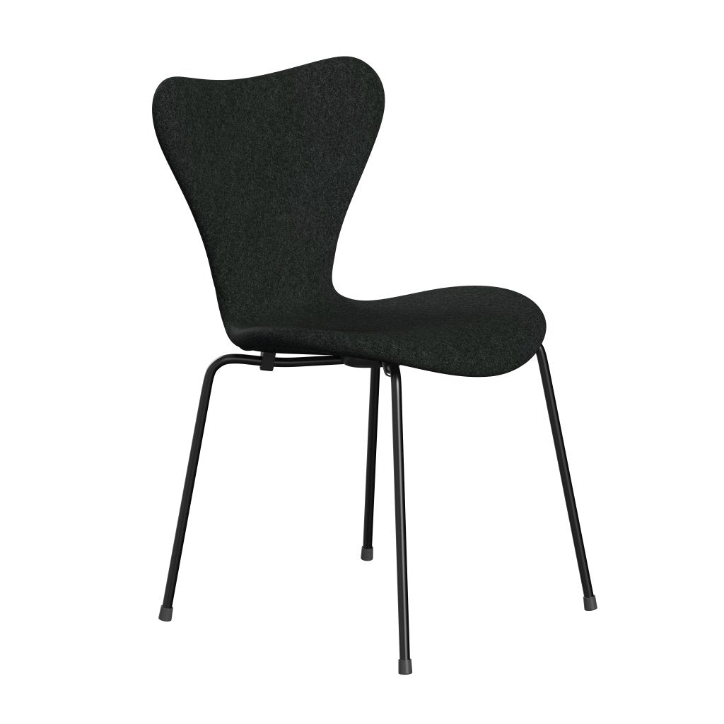 [product_category]-Fritz Hansen 3107 Chair Full Upholstery, Black/Divina Melange Salt & Pepper-Fritz Hansen-3107FU-DIM180-DRBL-FRI-2