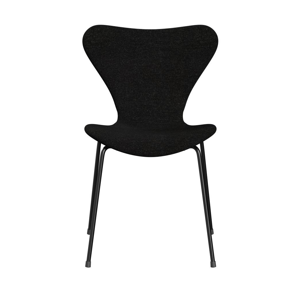 [product_category]-Fritz Hansen 3107 Chair Full Upholstery, Black/Hallingdal Charcoal-Fritz Hansen-3107FU-HAL180-DRBL-FRI-1