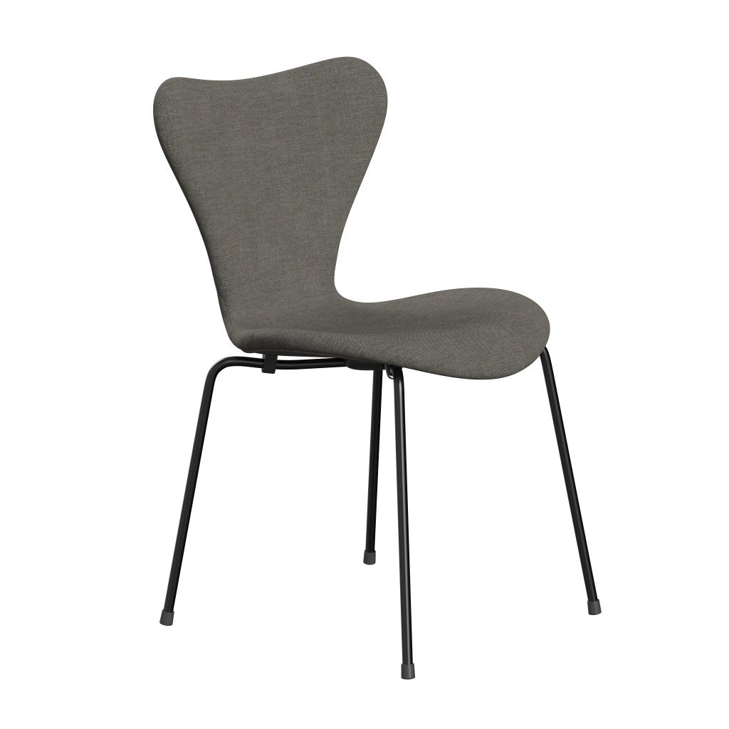 [product_category]-Fritz Hansen 3107 Chair Full Upholstery, Black/Remix Concrete-Fritz Hansen-3107FU-REM133-DRBL-FRI-2