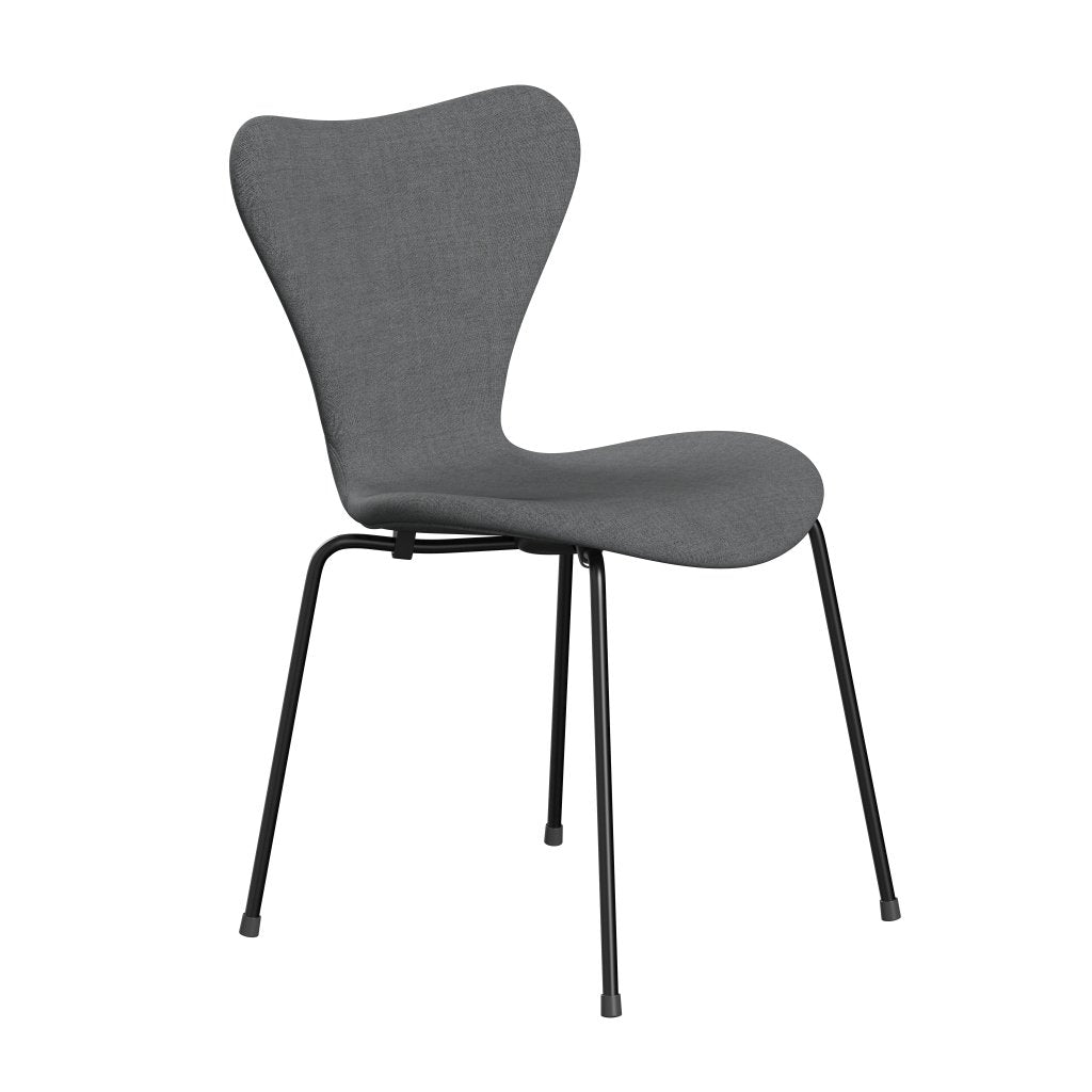 [product_category]-Fritz Hansen 3107 Chair Full Upholstery, Black/Remix Grey (Rem143)-Fritz Hansen-3107FU-REM143-DRBL-FRI-2