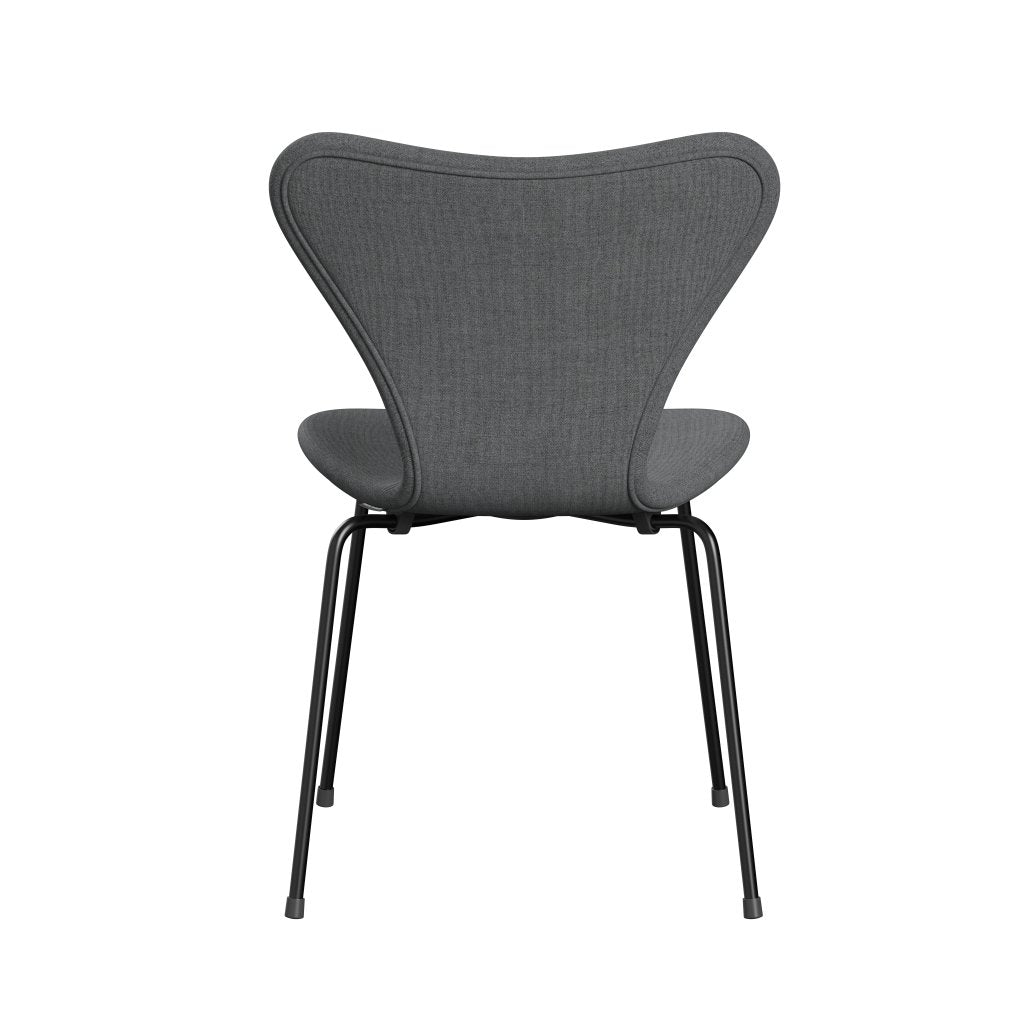 [product_category]-Fritz Hansen 3107 Chair Full Upholstery, Black/Remix Grey (Rem143)-Fritz Hansen-3107FU-REM143-DRBL-FRI-4
