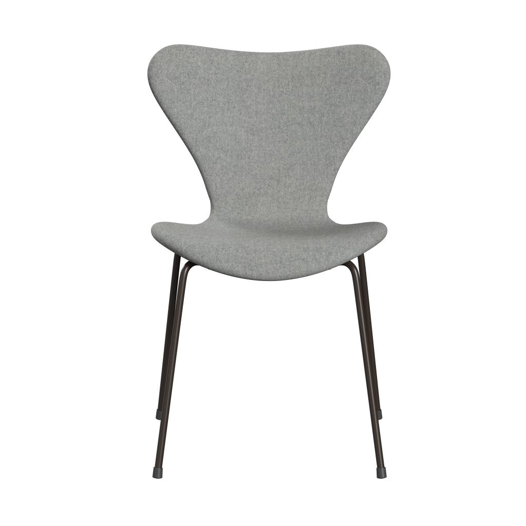 [product_category]-Fritz Hansen 3107 Chair Full Upholstery, Brown Bronze/Divina Melange Light Grey-Fritz Hansen-3107FU-DIM120-DBPC-FRI-1
