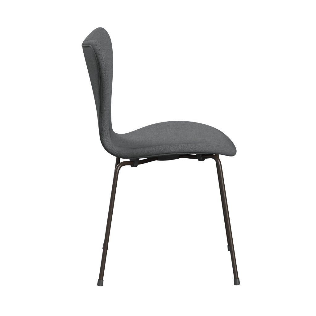 [product_category]-Fritz Hansen 3107 Chair Full Upholstery, Brown Bronze/Remix Grey (Rem143)-Fritz Hansen-3107FU-REM143-DBPC-FRI-3