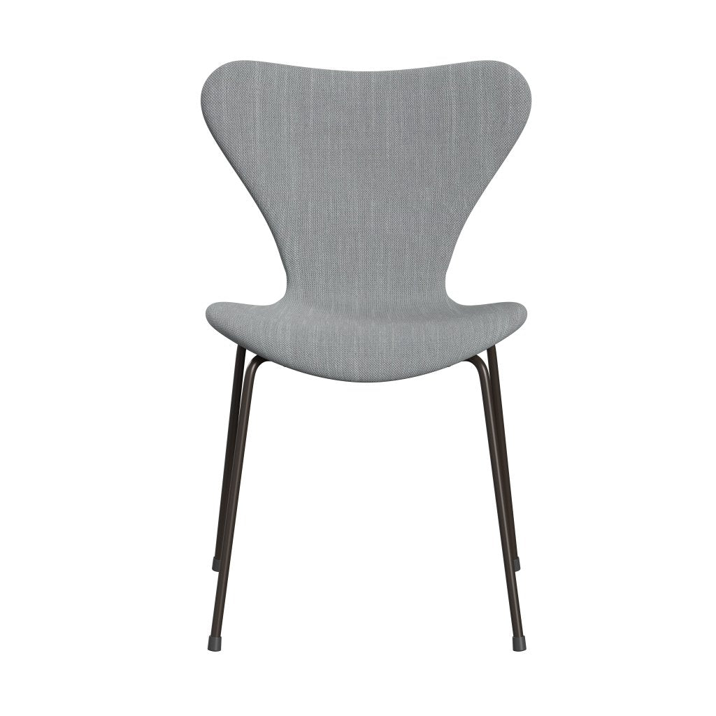 [product_category]-Fritz Hansen 3107 Chair Full Upholstery, Brown Bronze/Sunniva 2 Light Grey/Light Blue-Fritz Hansen-3107FU-SV133-DBPC-FRI-1