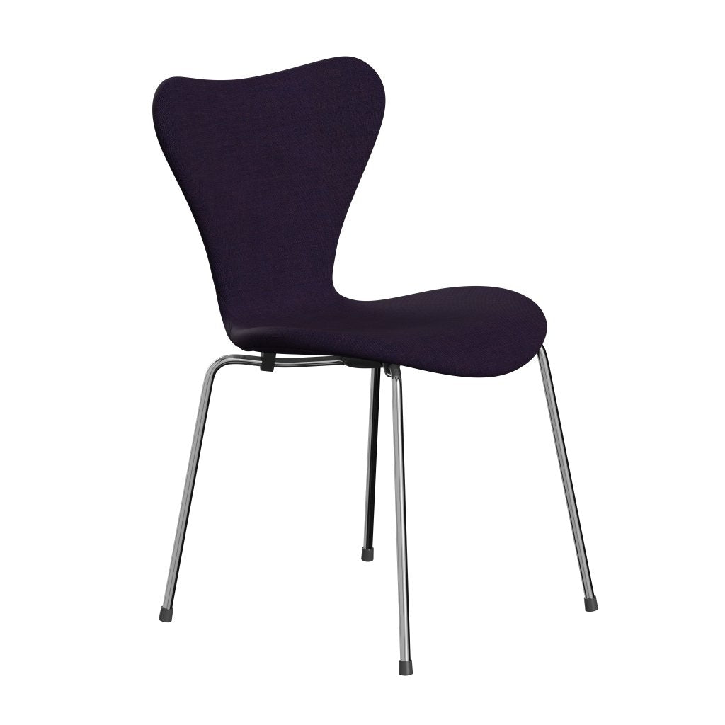 [product_category]-Fritz Hansen 3107 Chair Full Upholstery, Chrome/Canvas Navy Blue-Fritz Hansen-3107FU-CA0684-CST-FRI-2