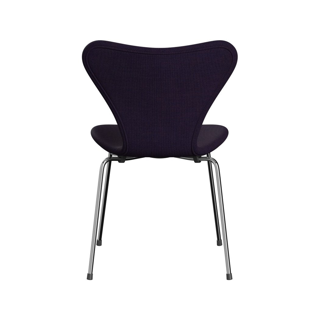 [product_category]-Fritz Hansen 3107 Chair Full Upholstery, Chrome/Canvas Navy Blue-Fritz Hansen-3107FU-CA0684-CST-FRI-4