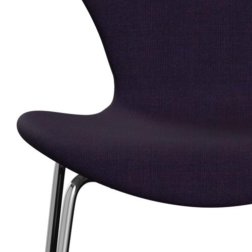 [product_category]-Fritz Hansen 3107 Chair Full Upholstery, Chrome/Canvas Navy Blue-Fritz Hansen-3107FU-CA0684-CST-FRI-6