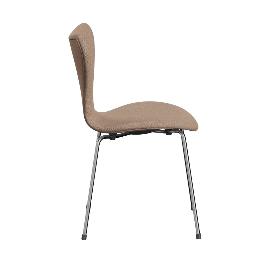 [product_category]-Fritz Hansen 3107 Chair Full Upholstery, Chrome/Capture Pink Sand-Fritz Hansen-3107FU-CP4803-CST-FRI-3