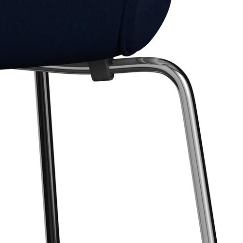 [product_category]-Fritz Hansen 3107 Chair Full Upholstery, Chrome/Comfort Dark Grey/Blue-Fritz Hansen-3107FU-C00040-CST-FRI-7