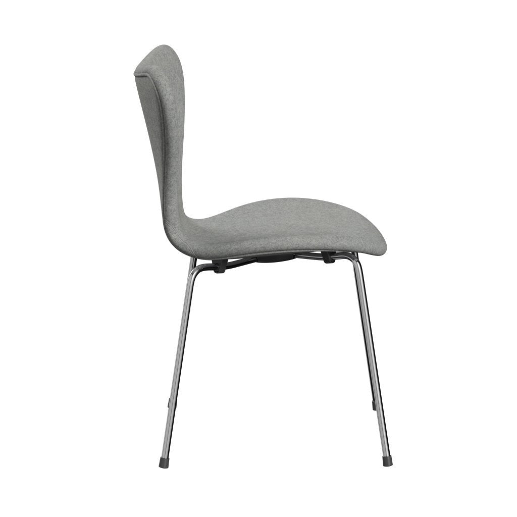 [product_category]-Fritz Hansen 3107 Chair Full Upholstery, Chrome/Divina Melange Light Grey-Fritz Hansen-3107FU-DIM120-CST-FRI-3