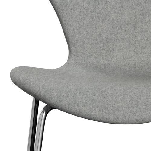 [product_category]-Fritz Hansen 3107 Chair Full Upholstery, Chrome/Divina Melange Light Grey-Fritz Hansen-3107FU-DIM120-CST-FRI-6