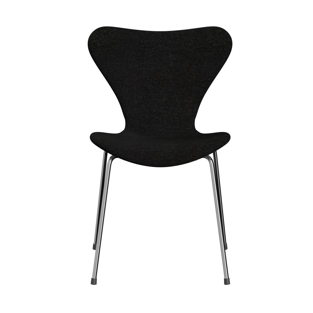 [product_category]-Fritz Hansen 3107 Chair Full Upholstery, Chrome/Hallingdal Charcoal-Fritz Hansen-3107FU-HAL180-CST-FRI-1