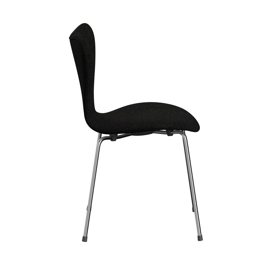 [product_category]-Fritz Hansen 3107 Chair Full Upholstery, Chrome/Hallingdal Charcoal-Fritz Hansen-3107FU-HAL180-CST-FRI-3