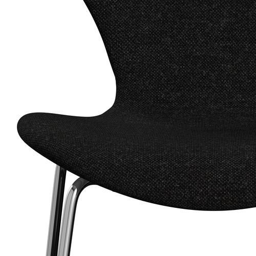 [product_category]-Fritz Hansen 3107 Chair Full Upholstery, Chrome/Hallingdal Charcoal-Fritz Hansen-3107FU-HAL180-CST-FRI-6