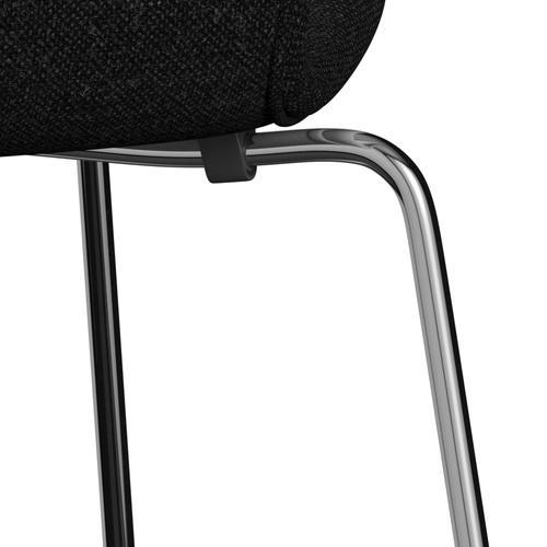 [product_category]-Fritz Hansen 3107 Chair Full Upholstery, Chrome/Hallingdal Charcoal-Fritz Hansen-3107FU-HAL180-CST-FRI-7