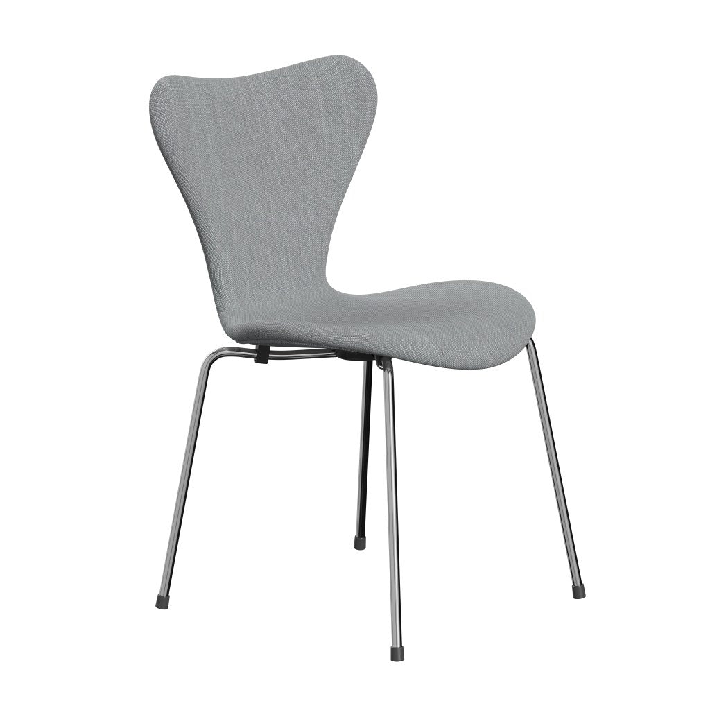 [product_category]-Fritz Hansen 3107 Chair Full Upholstery, Chrome/Sunniva 2 Light Grey/Light Blue-Fritz Hansen-3107FU-SV133-CST-FRI-2