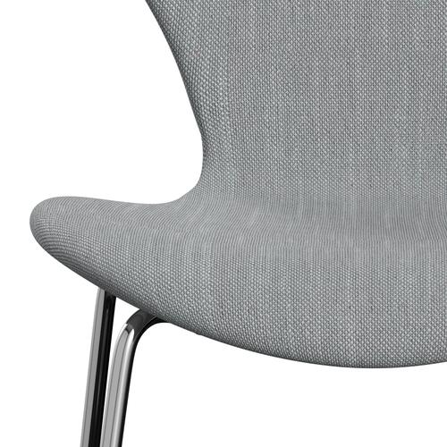 [product_category]-Fritz Hansen 3107 Chair Full Upholstery, Chrome/Sunniva 2 Light Grey/Light Blue-Fritz Hansen-3107FU-SV133-CST-FRI-6