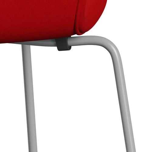 [product_category]-Fritz Hansen 3107 Chair Full Upholstery, Nine Grey/Divina Red (Div623)-Fritz Hansen-3107FU-DIV623-DRNIGR-FRI-7