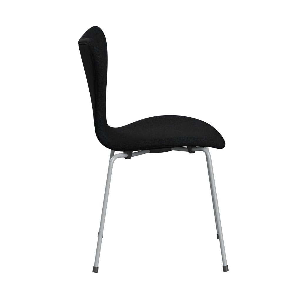 [product_category]-Fritz Hansen 3107 Chair Full Upholstery, Silver Grey/Divina Md Black-Fritz Hansen-3107FU-DMD193-SIGREY-FRI-3