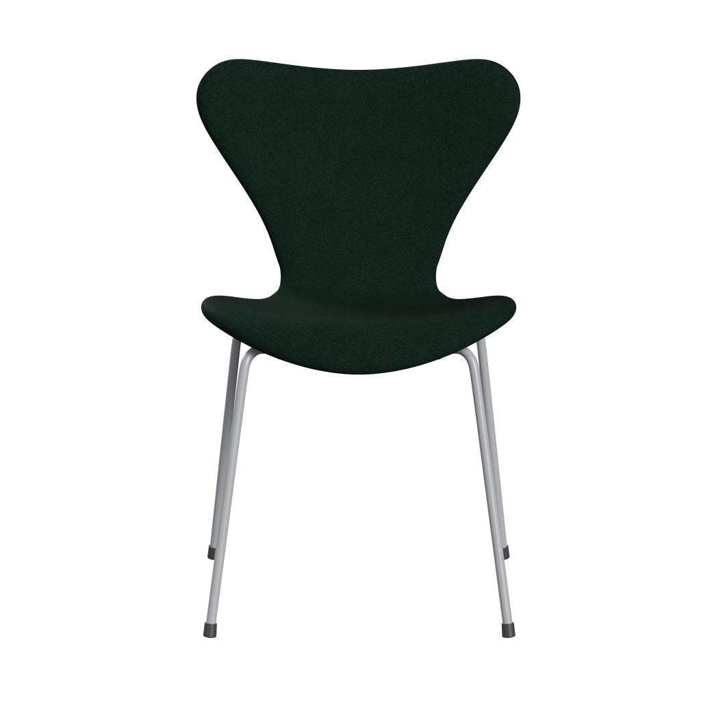 [product_category]-Fritz Hansen 3107 Chair Full Upholstery, Silver Grey/Divina Melange Dark Green-Fritz Hansen-3107FU-DIM871-SIGREY-FRI-1