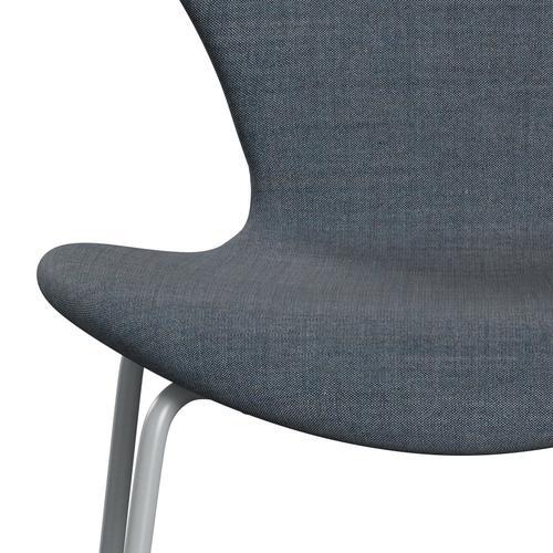 [product_category]-Fritz Hansen 3107 Chair Full Upholstery, Silver Grey/Remix Petrol Blue Dark-Fritz Hansen-3107FU-REM716-SIGREY-FRI-6