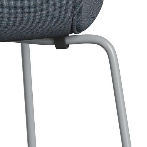 [product_category]-Fritz Hansen 3107 Chair Full Upholstery, Silver Grey/Remix Petrol Blue Dark-Fritz Hansen-3107FU-REM716-SIGREY-FRI-7
