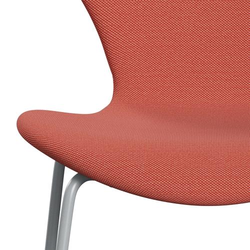 [product_category]-Fritz Hansen 3107 Chair Full Upholstery, Silver Grey/Steelcut Trio Pink/Orange-Fritz Hansen-3107FU-STR526-SIGREY-FRI-6