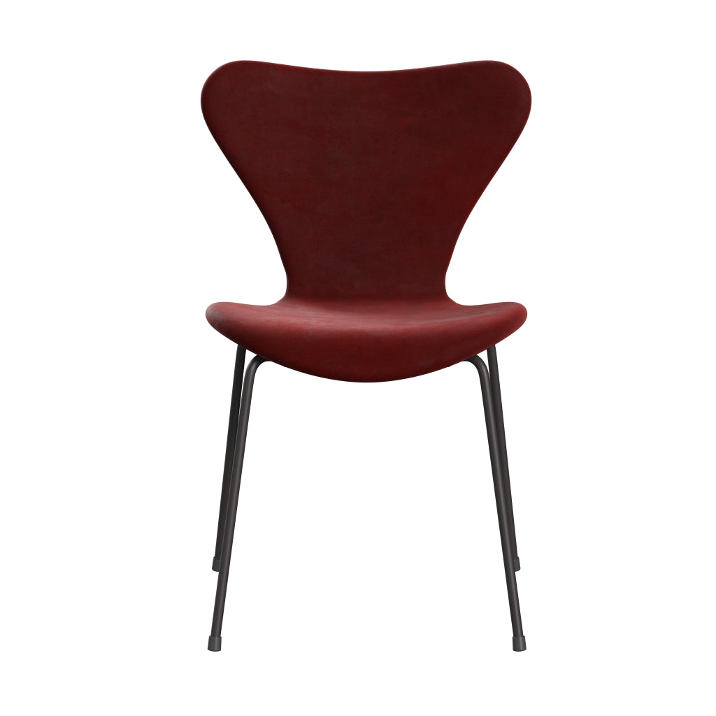[product_category]-Fritz Hansen 3107 Chair Full Upholstery, Warm Graphite/Belfast Velvet Autumn Red-Fritz Hansen-3107FU-BEL255-WARGRA-FRI-1