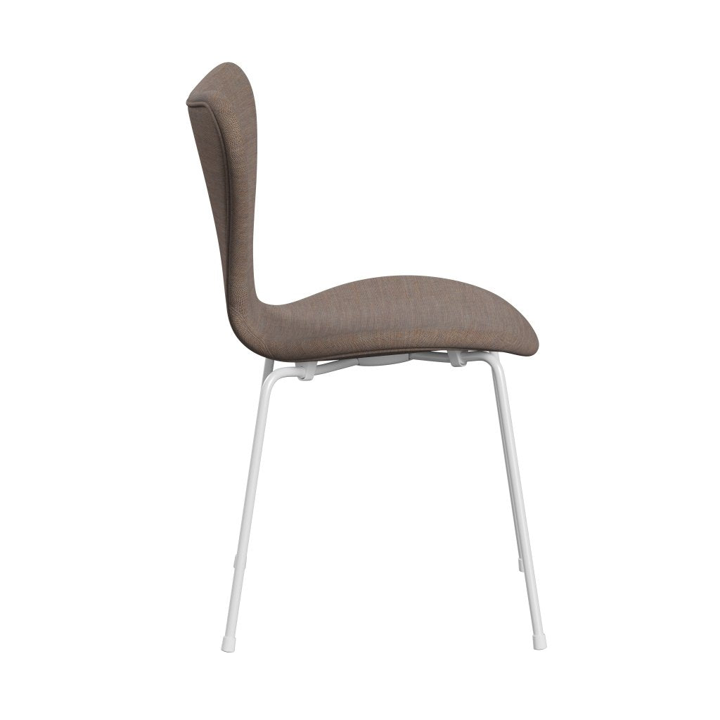 [product_category]-Fritz Hansen 3107 Chair Full Upholstery, White/Canvas Grey Sand-Fritz Hansen-3107FU-CA0244-DRWH-FRI-3