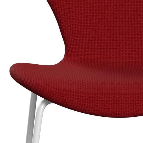 [product_category]-Fritz Hansen 3107 Chair Full Upholstery, White/Diablo Warm Red-Fritz Hansen-3107FU-DIA300-DRWH-FRI-6