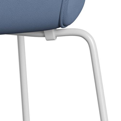 [product_category]-Fritz Hansen 3107 Chair Full Upholstery, White/Fame Grey Blue-Fritz Hansen-3107FU-F66130-DRWH-FRI-7