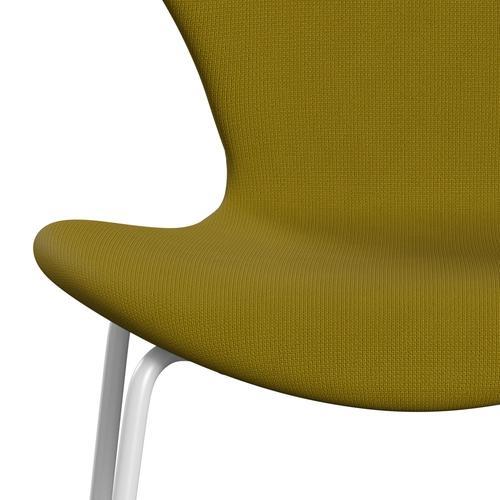 [product_category]-Fritz Hansen 3107 Chair Full Upholstery, White/Fame Olive Green-Fritz Hansen-3107FU-F68004-DRWH-FRI-6