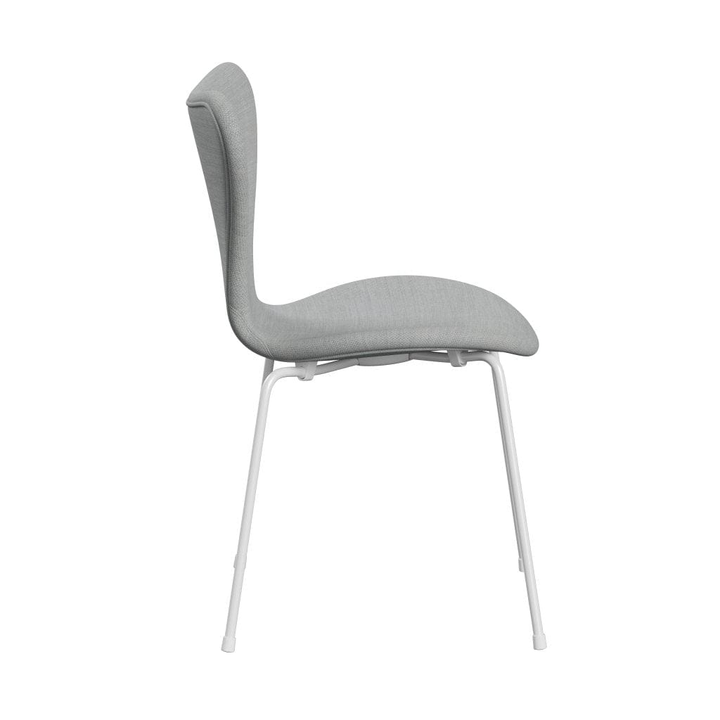 [product_category]-Fritz Hansen 3107 Chair Full Upholstery, White/Fiord Grey/Medium Grey-Fritz Hansen-3107FU-FIO121-DRWH-FRI-3