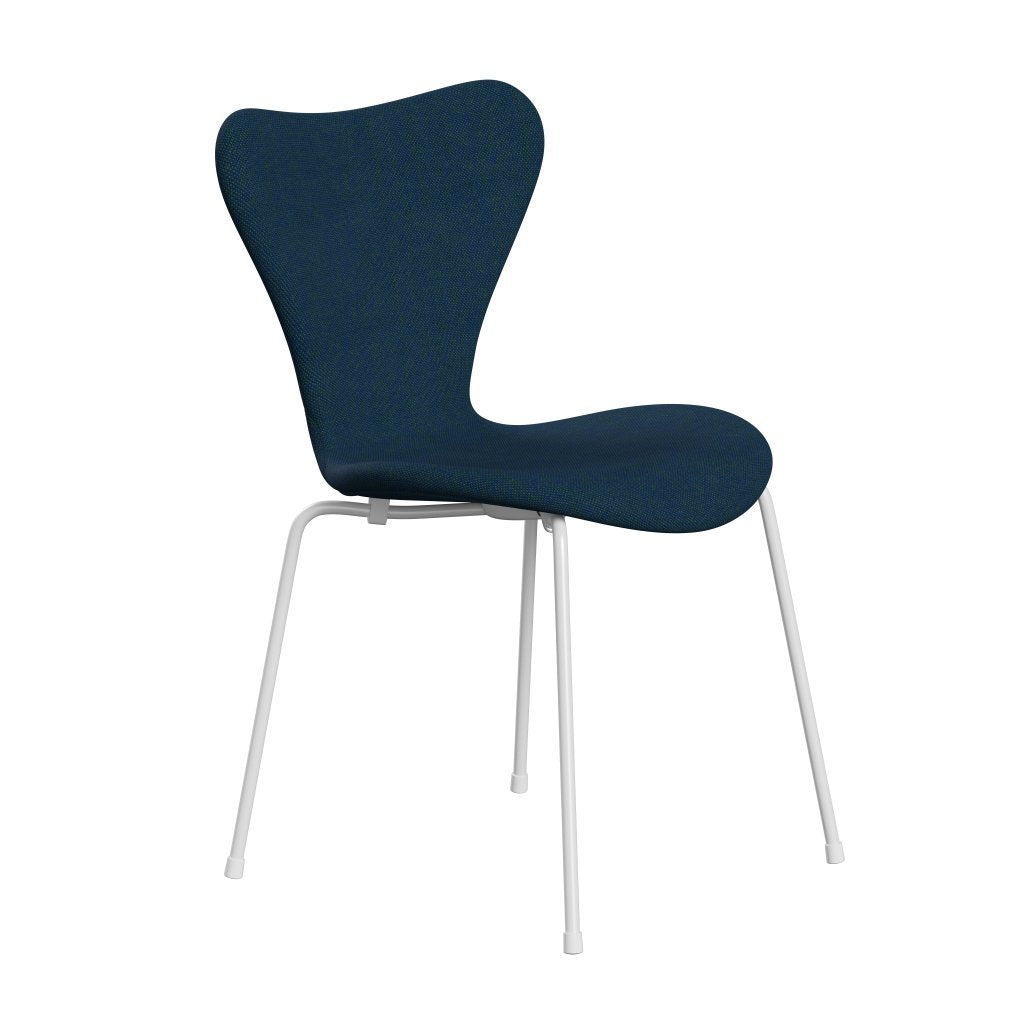 [product_category]-Fritz Hansen 3107 Chair Full Upholstery, White/Hallingdal Blue/Green-Fritz Hansen-3107FU-HAL890-DRWH-FRI-2