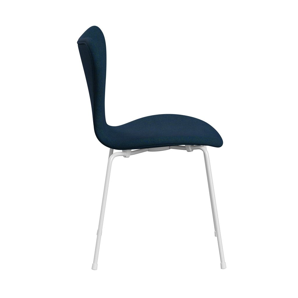 [product_category]-Fritz Hansen 3107 Chair Full Upholstery, White/Hallingdal Blue/Green-Fritz Hansen-3107FU-HAL890-DRWH-FRI-3