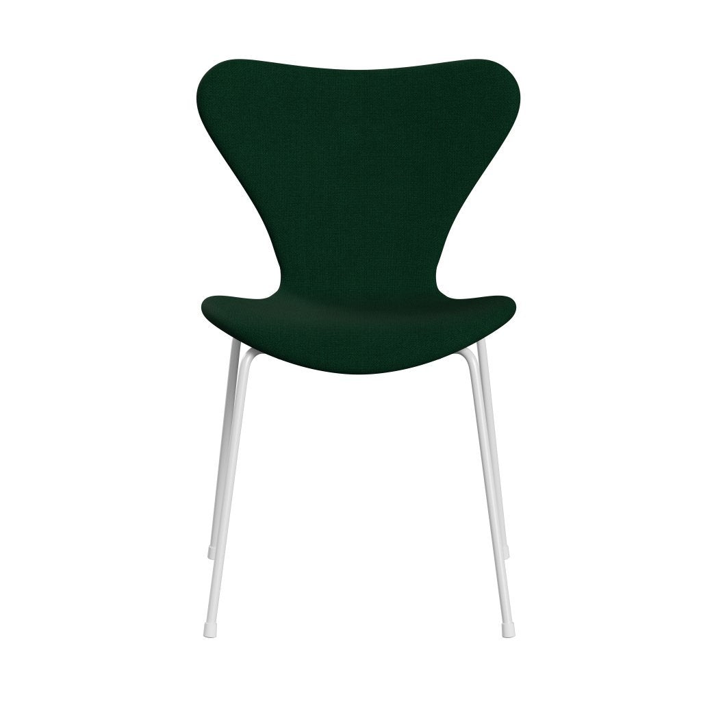 [product_category]-Fritz Hansen 3107 Chair Full Upholstery, White/Hallingdal Bottle Green-Fritz Hansen-3107FU-HAL944-DRWH-FRI-1